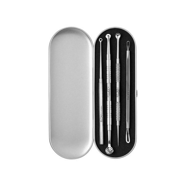 00077AS Набор инструментов косметолога для механической чистки в пенале (4 шт)_3